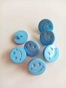 Smiley face buttons (15mm) - Pale Blue image