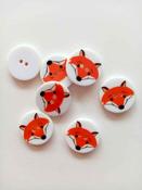 Children's fox buttons, 15mm - Orange image