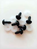 Safety solid black toy eyes - 12mm image