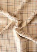 Beige/pale blue polyester plaid