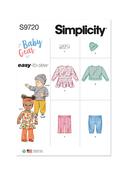 S9720 Babies' Knit Dress, Top, Pants, Hat and Headband in Sizes S-M-L image