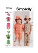S9798 Toddlers' Top, Pants, Shorts and Hat in Three Sizes image