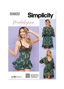 S9802 Misses' and Women's Robe with Belt and Teddy Lingerie by Madalynne Intimates - BB (1X-5X)
