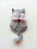 Cute crochet kittie patches - Grey image