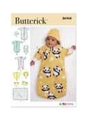 B6968 Infants' Bunting, Jumpsuit, Shirt, Diaper Cover, Hat, Bib, Mittens, Booties and Blanket image