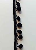 Pom pom fringe trim, 20mm (black) image
