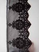 Embroidered trim on organza, 15cm (black) image