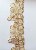 Embroidered organza lace trim, 58mm (silver/gold) - Gold image