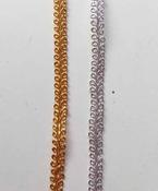 7mm 'figure of 8' metallic braid (gold/silver) - Gold image