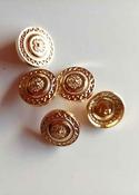 Embossed metal buttons - Romanesque design, 18mm - Gold image