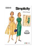 S9849 Misses' Dress with Skirt Variations - H5 (6-8-10-12-14) image