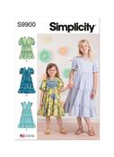 S9900 Children's and Girls' Dress with Sleeve and Length Variations - HH (3-4-5-6) image