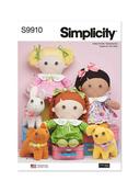 S9910 Plush dolls with clothes and plush pets By Elaine Heigl Designs image
