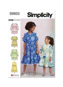 S9933 Children's and Girls' Dress with Sleeve Variations - K5 (7-8-10-12-14) image