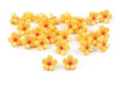 Beady little flower buttons, 11mm - Yellow image