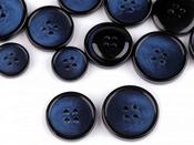 Glossy blue buttons with fine patina (15mm) - 15mm