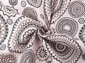100% cotton imitation linen, "Mandala" (Black/Brown on Burlap) image