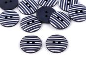 Matt blue buttons with stripes, 18mm image