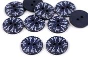 Matt blue buttons with twigs, 18mm image
