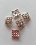 Square diamante buttons, 23mm