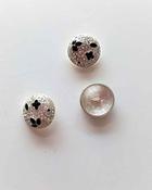 Domed diamante buttons with enamel leaves (23mm) image