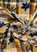 Ochre plaid stretch cotton jersey image