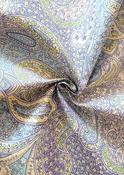 Rose &amp; Hubble cotton poplin print, "Paisley Fiesta", sky image