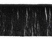 Glossy 15cm fringe trim (black, silver, gold) - Black