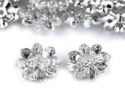 Flower-shaped imitation crystal buttons (15mm)