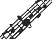Laser-cut musical note tape,  30 mm (black) image