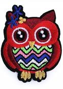 Owl iron-on patch (5cm x 6.5cm) image
