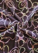 Dark brown embroidered linen mix image