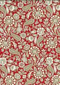 Rose &amp; Hubble 100% cotton poplin, Paisley (red/white/gold) image