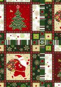 54? Christmas Rose &amp; Hubble 100% Cotton, "Christmas Night" (green, red, multi) image