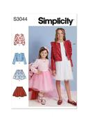 S3044 Children's and Girls' Skirts, Jacket and Knit Top - K5 (7-8-10-12-14)
