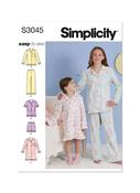 S3045 Children's and Girls' Lounge Tops, Gown, Shorts and Pants - K5 (7-8-10-12-14)