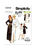 S3046 Misses' Knit Dress in Two Lengths Worn Forward or Backward and Sash - K5 (8-10-12-14-16)