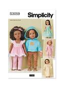 S3059 18" Doll Clothes by Elaine Heigl Designs