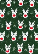 Christmas Polycotton Print, "Rudolf the Red Nose Reindeer"