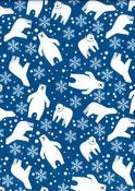 Christmas Polycotton Print, "Polar Bears" image
