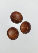 Leather-look shank football button (brown &amp; russet) - 23mm / Russet
