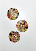 Eco-conscious scrap plastic 4-hole buttons, multi-colour (18mm/25mm) - 25mm