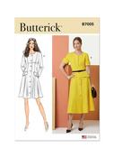 B7005 Misses' and Miss Petite Button Front Dress with Sleeve Variations - D5 (4-6-8-10-12)