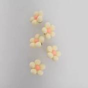 3D pastel flower shank buttons, 12mm - Cream