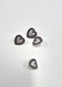 Metal Heart Buttons, 11mm (Antique Silver) image