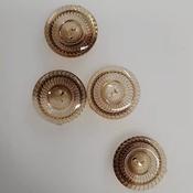 Retro cut-glass effect coat buttons (orange/beige/brown) - Beige