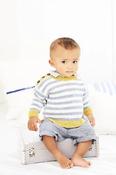 9603 Baby Easy Knit striped sweater with button shoulder (Bambino DK) image
