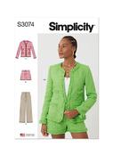 S3074 Misses' and Miss Petite Jacket, Shorts and Pants - Y5 (18-20-22-24-26) image