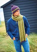 9952 Men's cabled bobble hat &amp; scarf (Recreate Chunky)