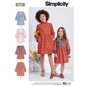 S8708 Child's and Girls' Dress with Sleeve Variations image